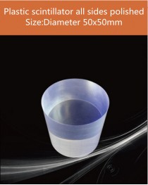 Plastic scintillator material, equivalent Eljen EJ 200 or Saint gobain BC 408  scintillator,  Diameter 50mm x 50mm All sides polished